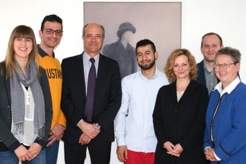 FAU INTEGRA: Eva Knöferl, Aatef Abooun, Prof. Dr. Günter Leugering, Anas Salameh, Prof. Dr. Petra Bendel, Timo Sesto, Dr. Brigitte Perlick, (Image: FAU/Susanne Langer)